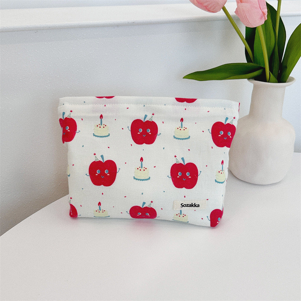 Cute Apple Canvas Messenger Tote