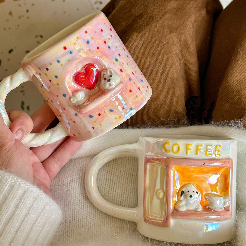 Ceramic Puppy Relief Mug - Modomu