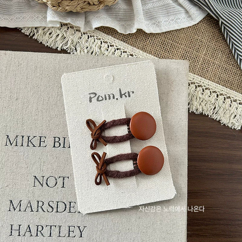 Leather Bow Hair Clip - Modomu