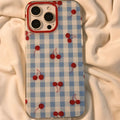Blue Gingham Cherry Phone Case
