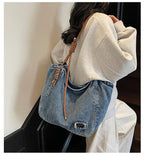 Washed Denim Slouch Tote