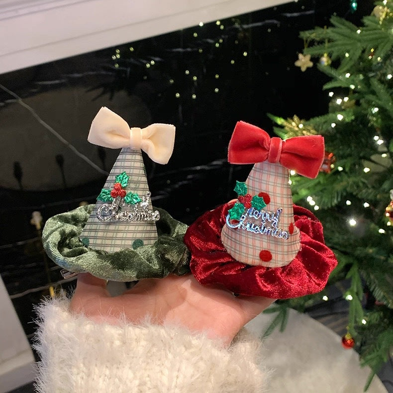Christmas Velvet Bow Hair Clip - Modomu