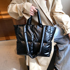 Metallic Puffer Tote Bag