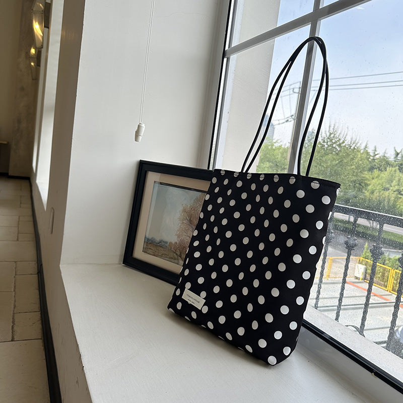Polka Dot Canvas Tote