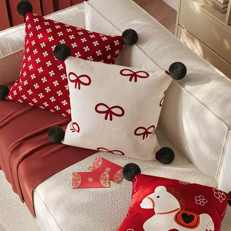 Festive Horse Throw Pillow