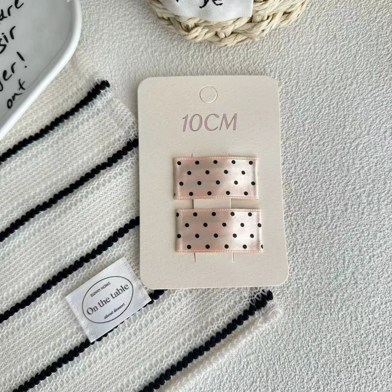 Satin Heart Polka Dot Hairpin - Modomu