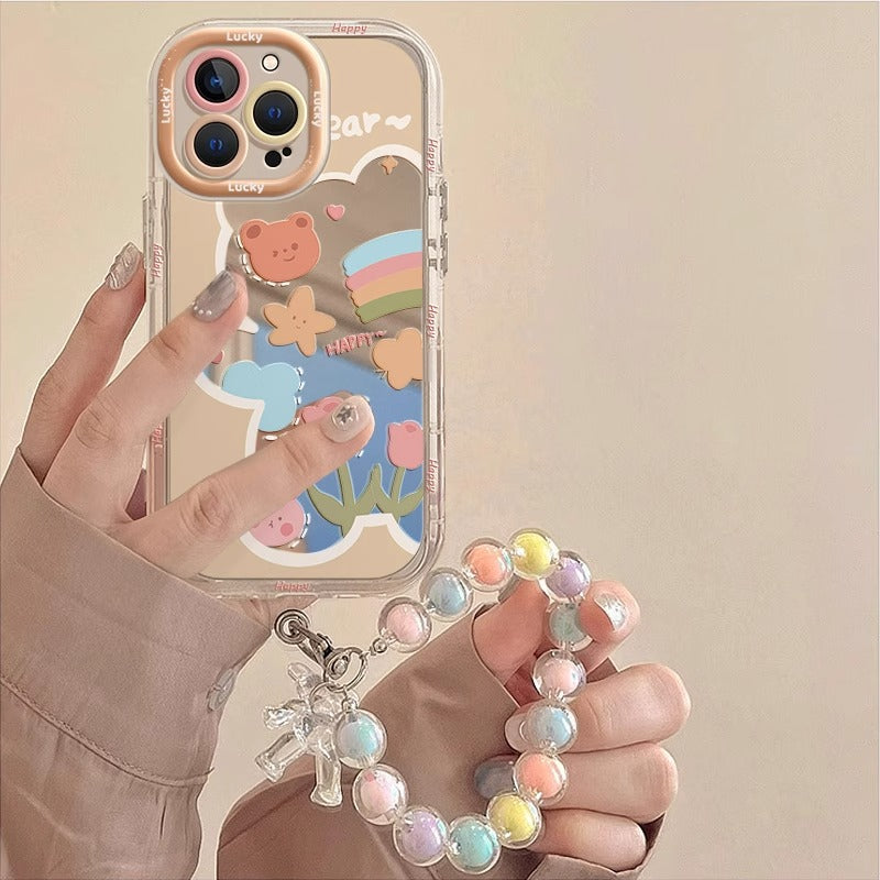 Flower Bear Clear iPhone Case