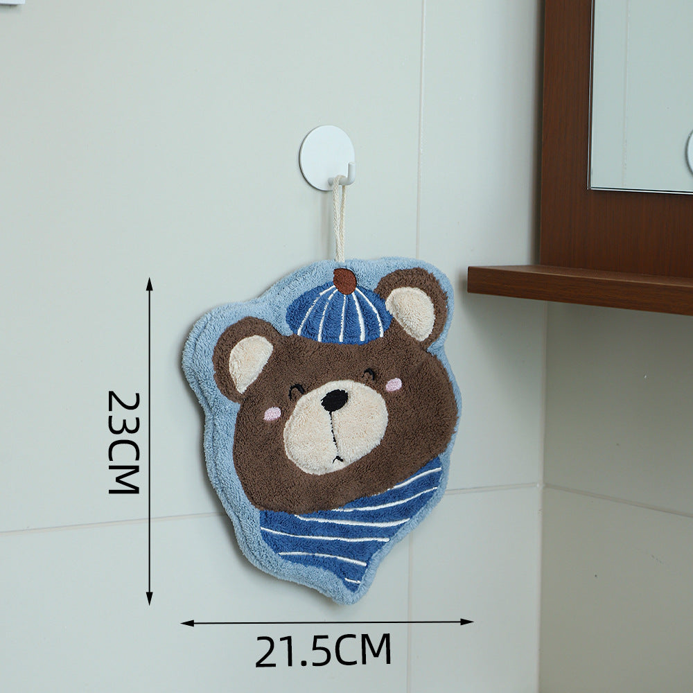 Cartoon Hanging Hand Towel - Kitten and Bear - Modomu
