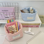 Quilted Fabric Desktop Storage Basket