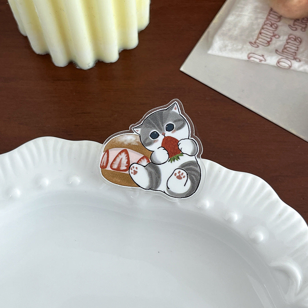 Cute Kitten Acrylic Brooch Pin