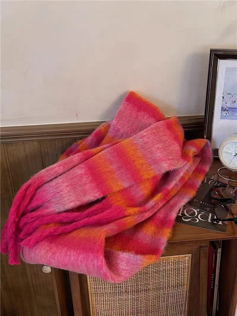 Fringed Twill Blanket Scarf