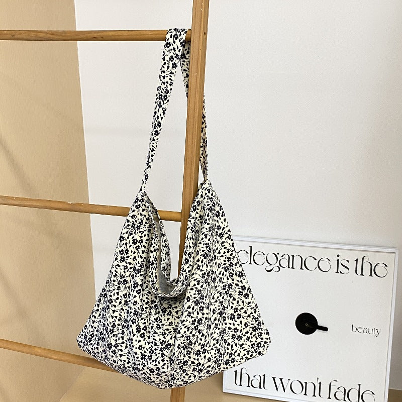 Printed Canvas Slouch Tote