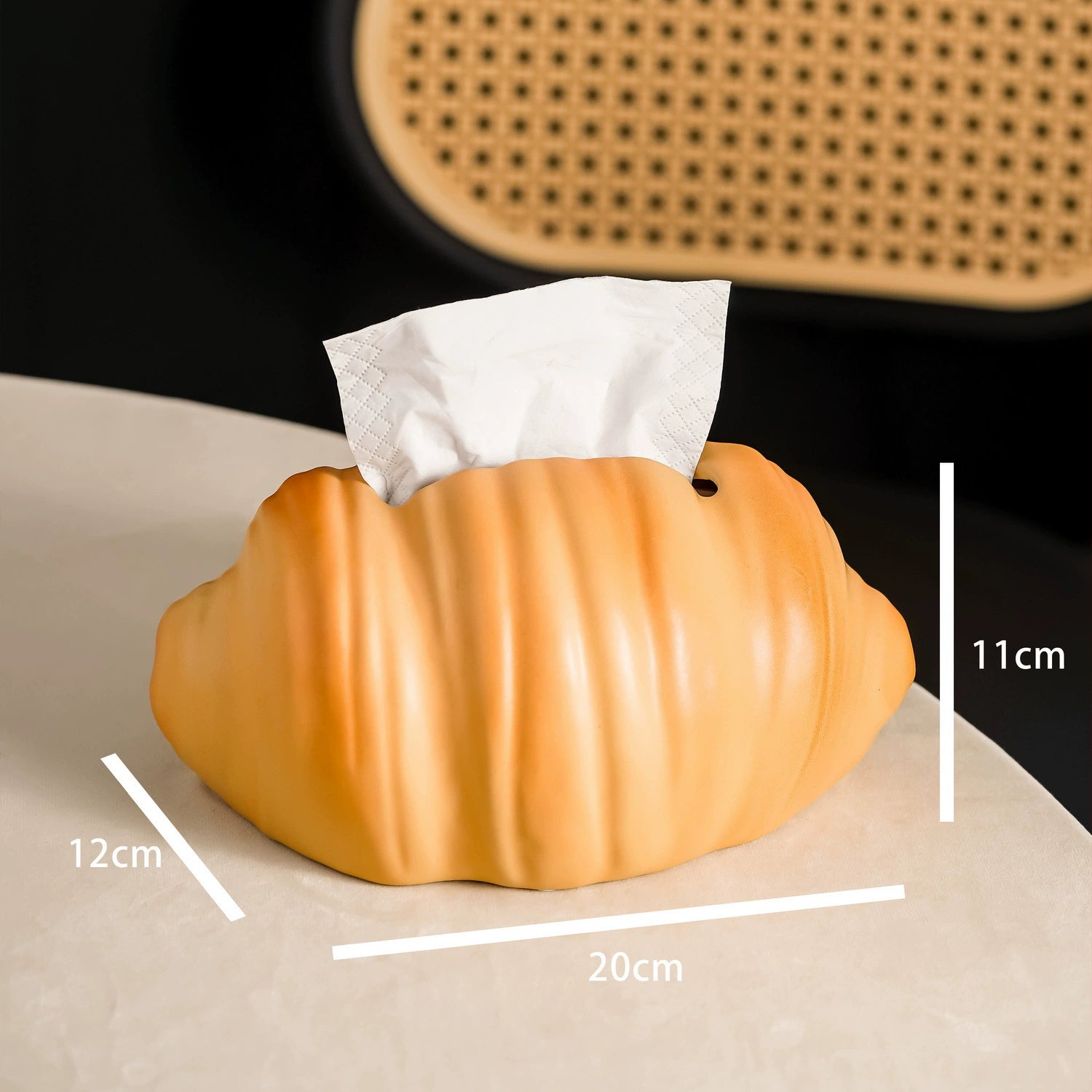 Croissant Cartoon Tissue Box