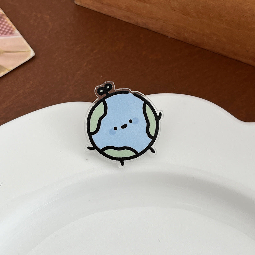 Cartoon Flower Plant Brooch Pin