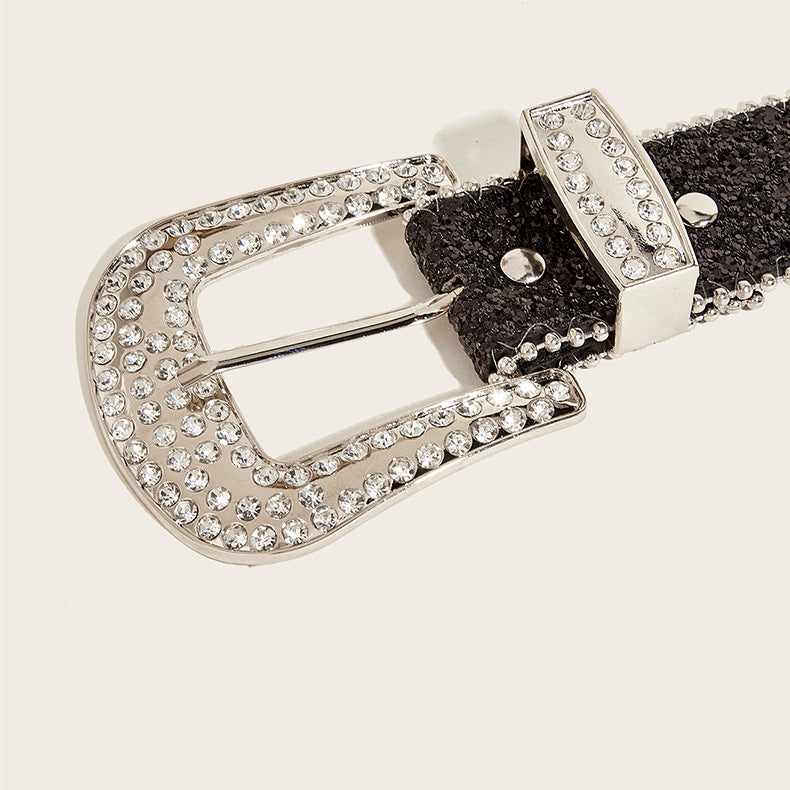 Rhinestone Wide Fashion Belt - Modomu