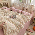 Lace Ruffle Cotton Bedding Set