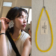 Yellow Chalcedony Agate Necklace