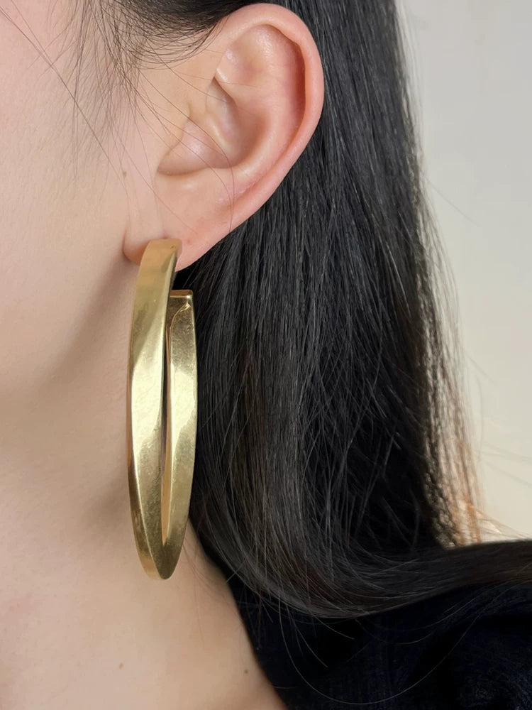 Geometric Oval Statement Earrings - Modomu
