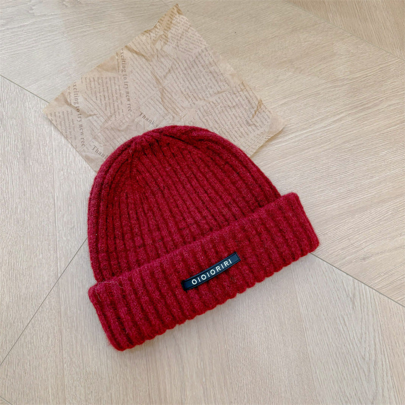 Striped Knit Beanie Retro Style