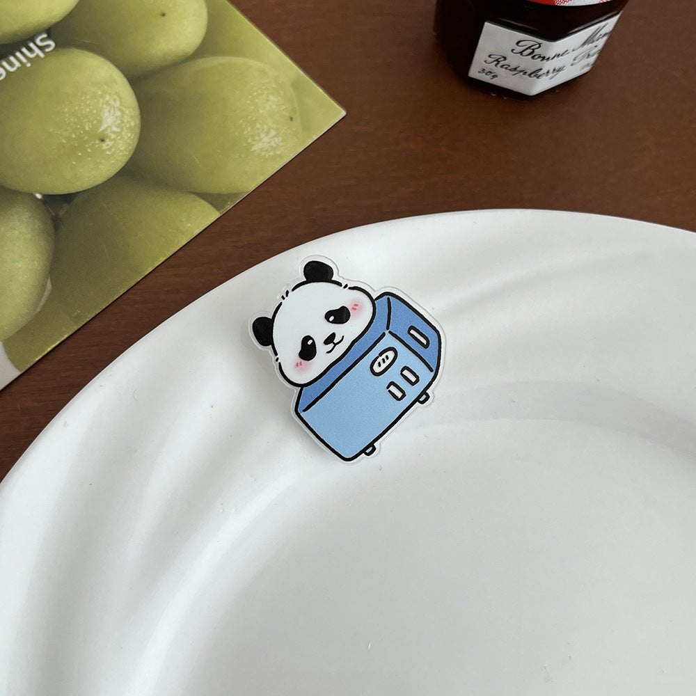 Cute Panda Acrylic Brooch Pin - Modomu