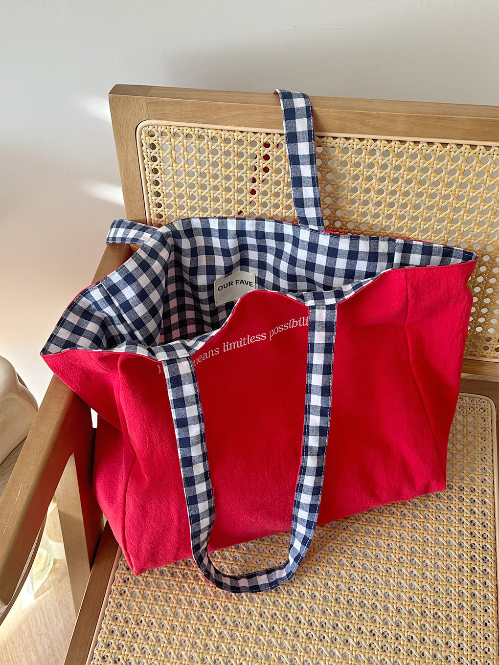 Canvas Tote Bag With Embroidery