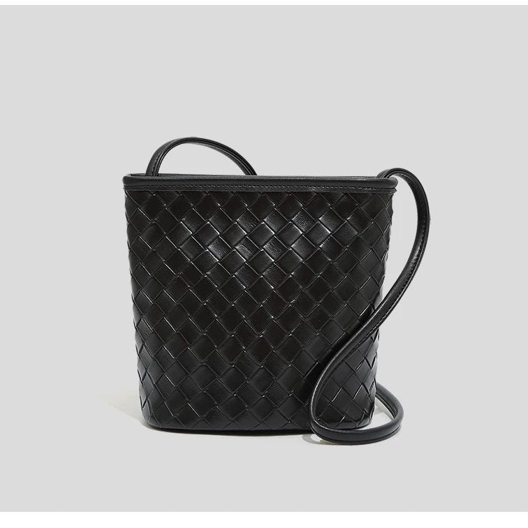 Woven Bucket Crossbody