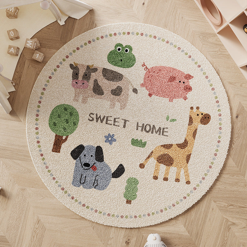 Cartoon Round Kids Floor Rug