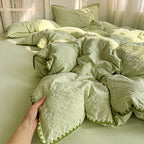 Seersucker Cotton Scallop Bedding Set