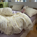Lace Trim Cotton Bedding Set