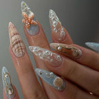 Pastel Swirl Almond Press-on Nails