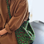 Leopard Canvas Slouch Bag
