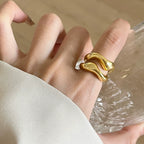Irregular Open Wave Statement Ring - Modomu