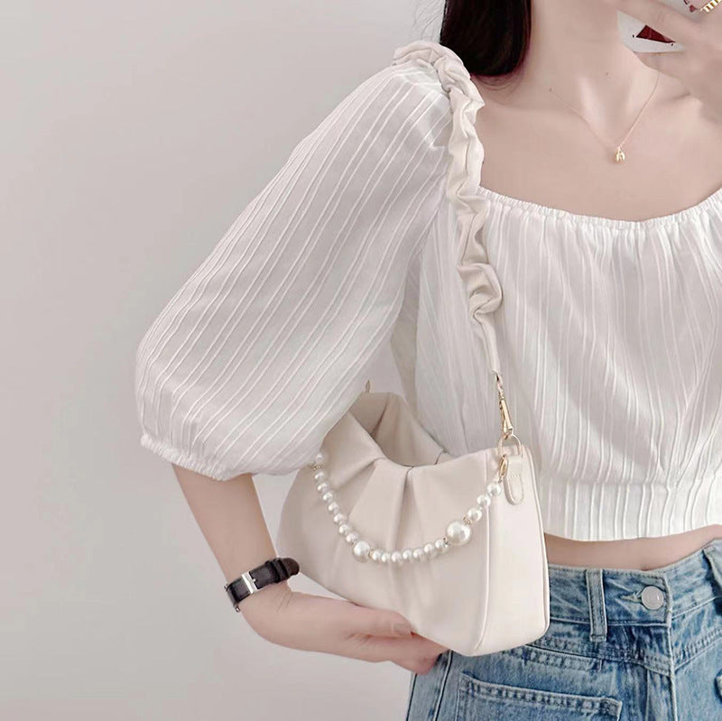 Pleated Cloud Pearl Bag