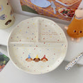 Polka Dot Puppy Divided Plate - Modomu