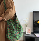 Leopard Canvas Slouch Bag