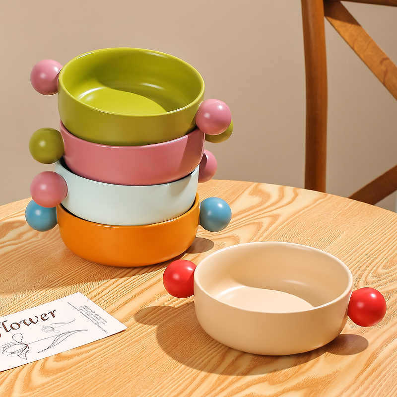 Contrast Handle Ceramic Salad Bowl - Modomu