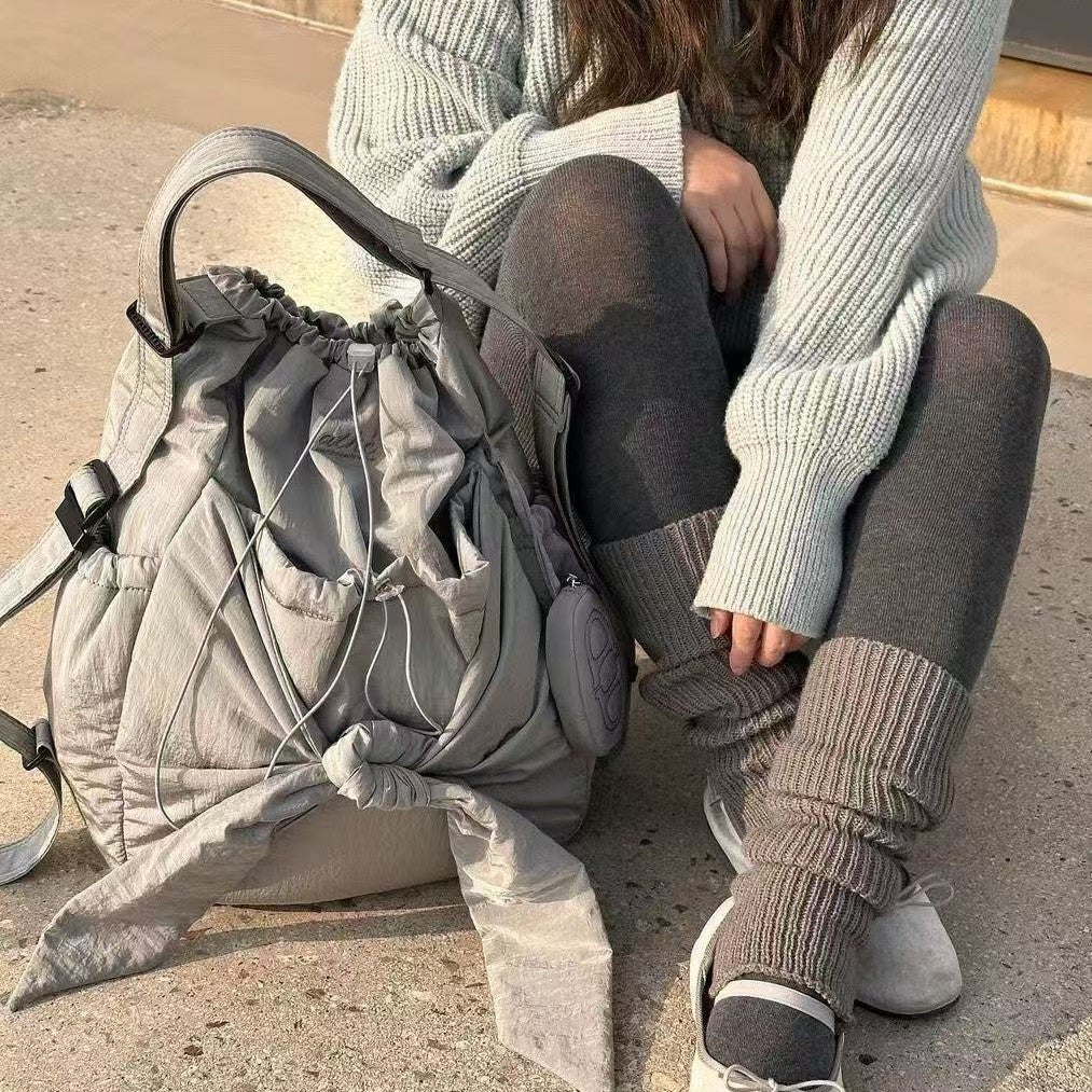 Puffy Bow Drawstring Backpack