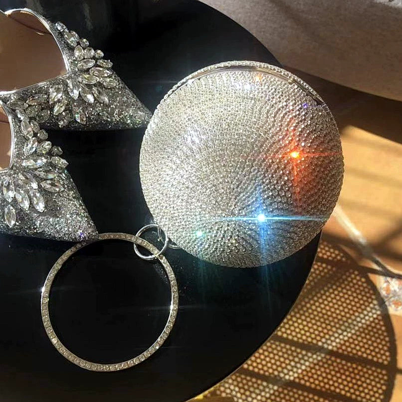 Rhinestone Spherical Evening Bag - Modomu