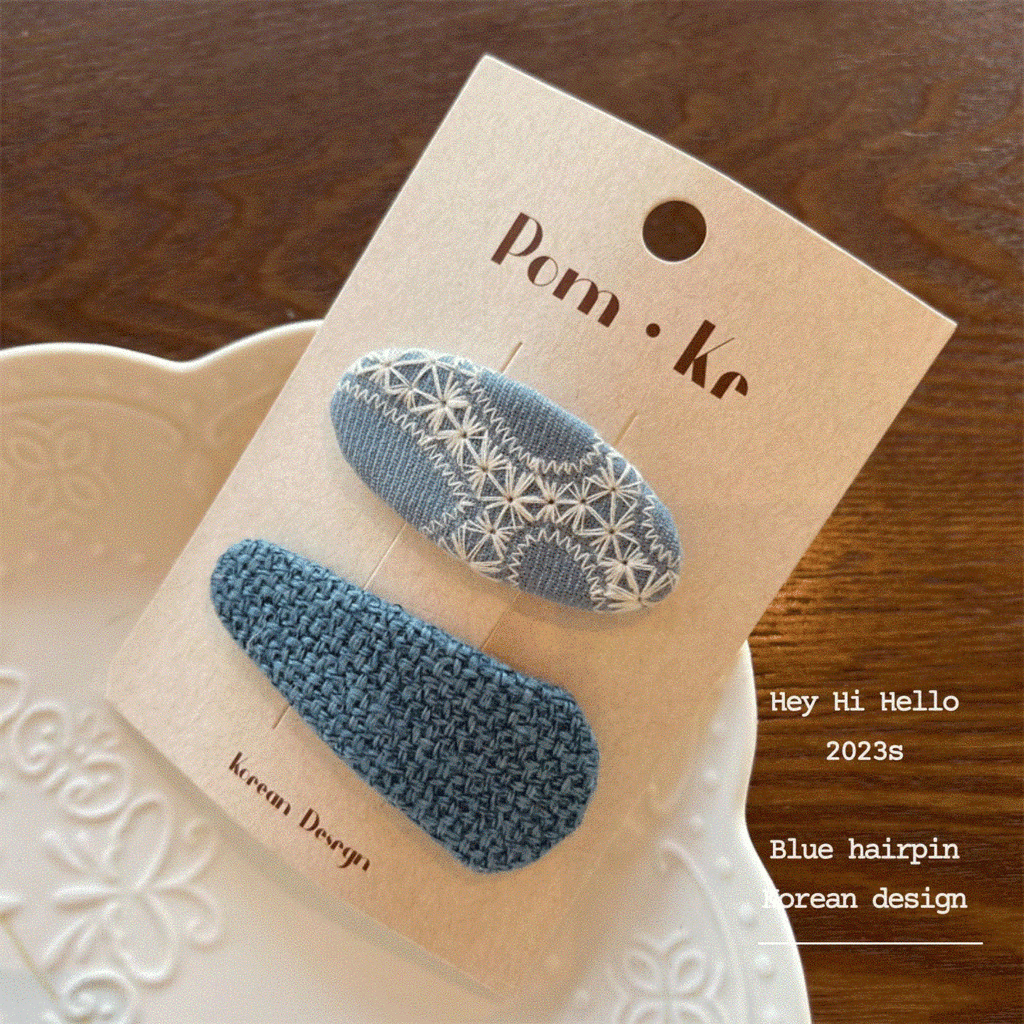 Floral Denim Hair Clip