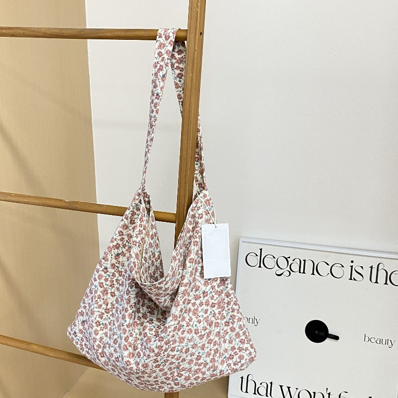 Printed Canvas Slouch Tote