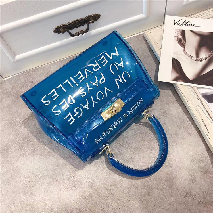 Script Jelly Top Handle Bag