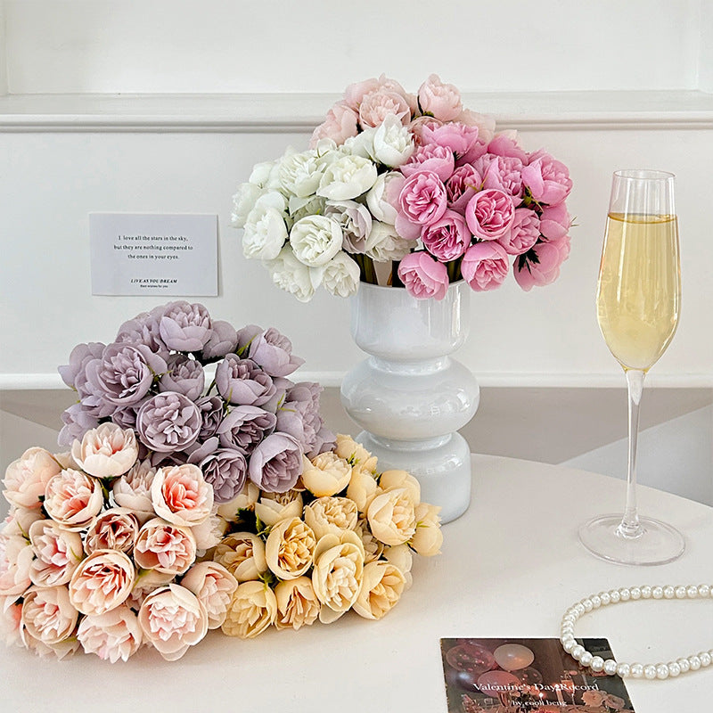 Artificial Tea Rose Peony Bouquet - Modomu