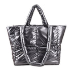 Metallic Puffer Tote Bag