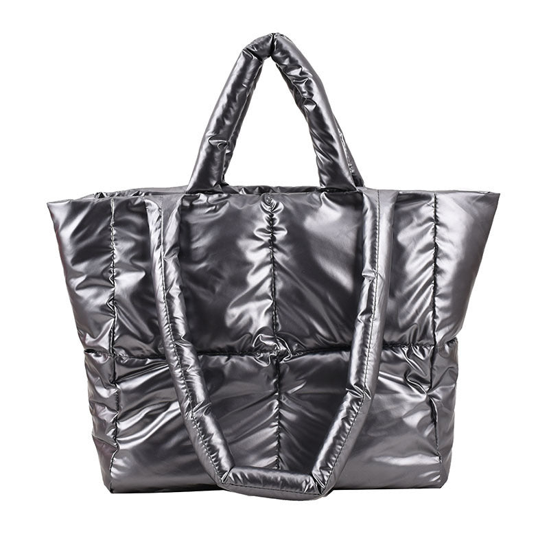 Metallic Puffer Tote Bag
