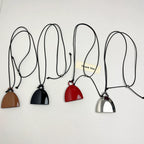 Half Moon Pendant Long Necklace