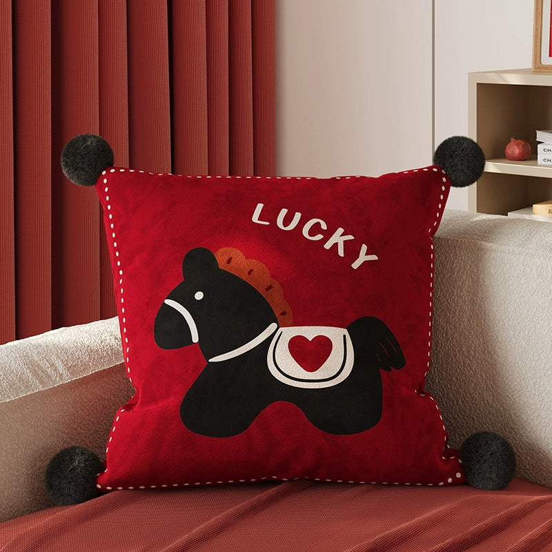 Festive Horse Throw Pillow - Modomu
