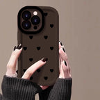 Scattered Hearts Puffy Case – Neutral Heart Designs