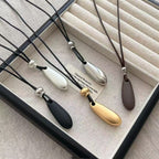 Water Drop Pendant Leather Necklace - Modomu