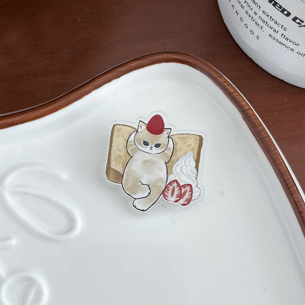 Cute Cat Acrylic Brooch