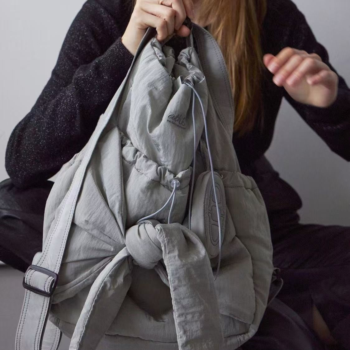 Puffy Bow Drawstring Backpack